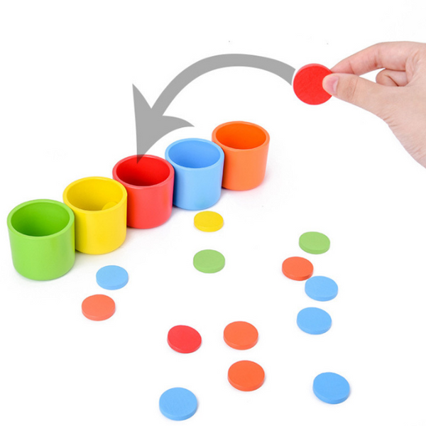 XQ312  Color classification cups, Kindergarten board games, wooden toys, development of children's educational multifunctional toys