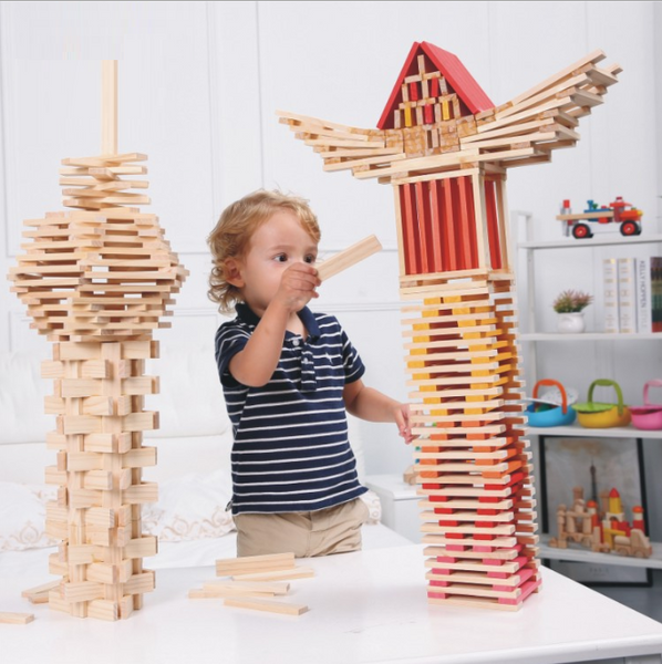 XQ517 300PCS tower building blocks children's creative wooden educational toys factory direct sales