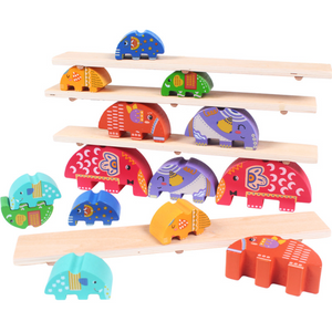 XQ51 Elephant balance beam 　 building blocks parent-child game 　 children's Jenga stacks of high building blocks seesaw toy